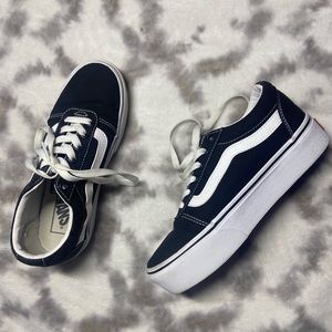 Classic Black and White Platform Vans